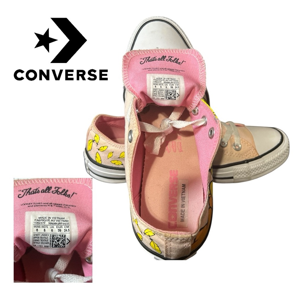 Converse Chuck Taylor Looney Tunes Tweety Pink‎ Sneakers - Size 8 - Picture 5 of 6